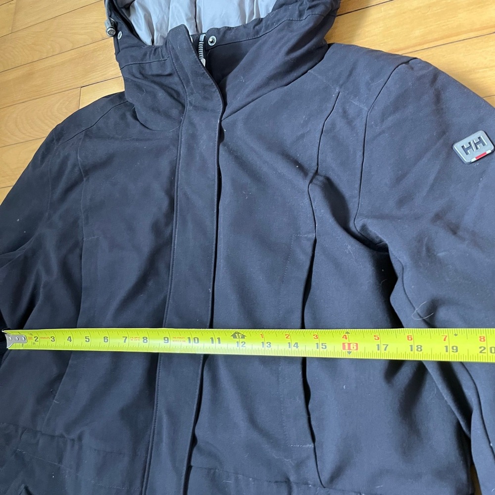 Helly Hansen Aden Down Parka Black Insulated Hooded Winter Jacket Womens Large - Picture 5 of 7